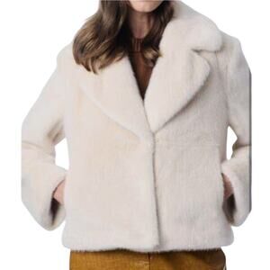 Bernardo Short Faux Fur Coat In White/Ivory Size XXL NWT